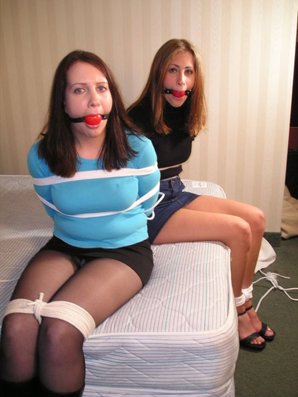 Two ladies enjoy light bondage